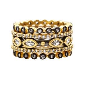 Freida Rothman marquise station 5-stack ring